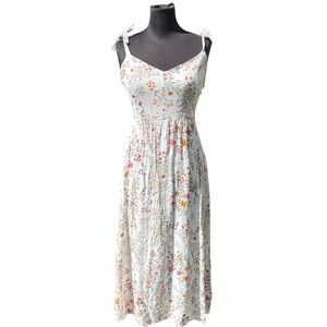 Tabitha Webb Wildflower Maxi Dress Size Small White Floral Boho‎ Festival Maxi